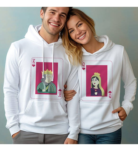 Poker Sevgililer Kapşonlu Sevgili Sweatshirt